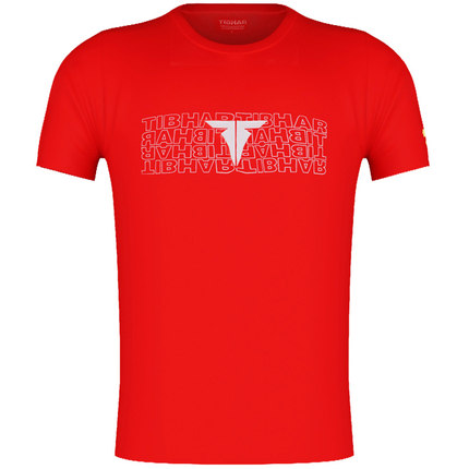 TIBHAR挺拔 男女款乒乓球服 2022新款乒乓运动T恤 2020-5（红）