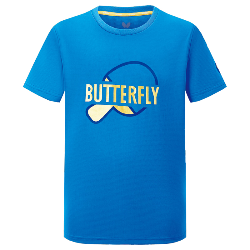 蝴蝶Butterfly 儿童圆领衫 CHD-806-03 儿童乒乓球服运动服 亲子款少儿系列 蓝色