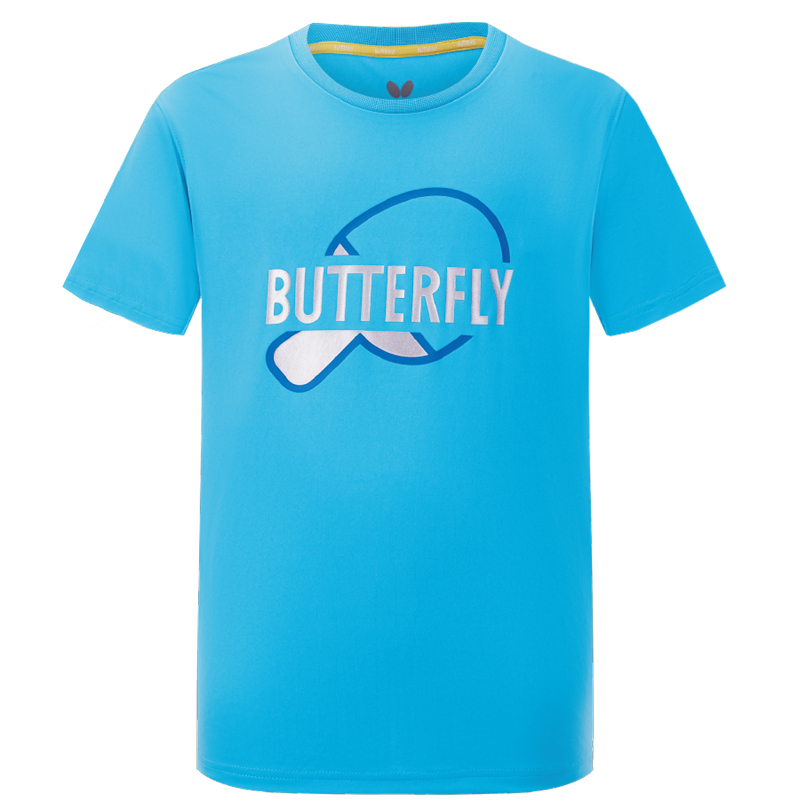 蝴蝶Butterfly 儿童圆领衫 CHD-806-17 儿童乒乓球服运动服 亲子款少儿系列 亮蓝