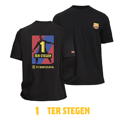 巴塞罗那俱乐部官方商品 巴萨新款球员印号球衣T恤球迷 1-特尔施特根官方印号
