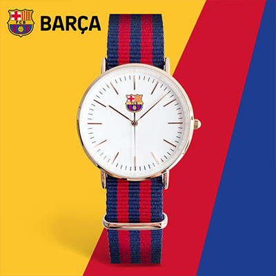 巴塞罗那官方商品 巴萨新款时尚腕表商务休闲运动手表球迷表 红蓝款