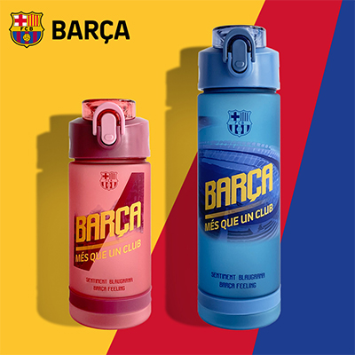 巴塞罗那俱乐部商品 巴萨运动水壶Tritan球迷便携水杯新