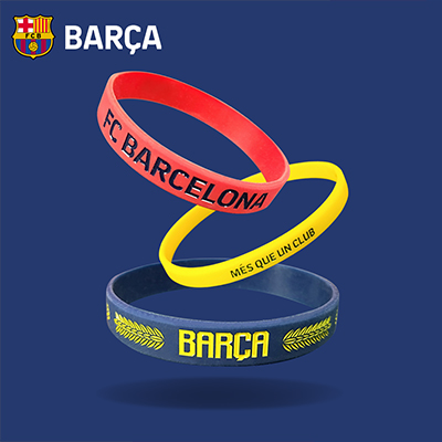 巴塞罗那俱乐部商品 巴萨官方周边硅胶运动手环腕带手链情侣 