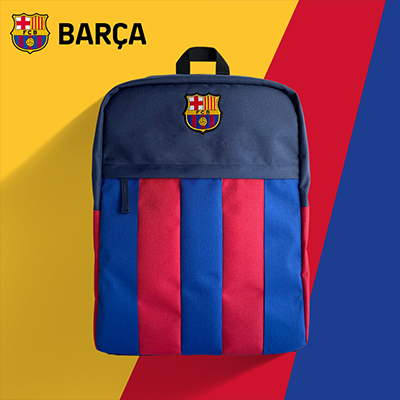 巴塞罗那俱乐部商品 巴萨新款双肩包足球背包运动包球迷书包 红蓝色