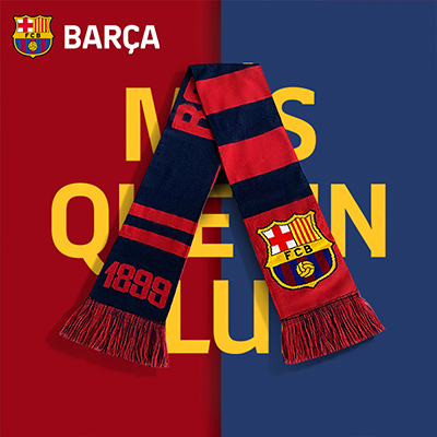巴塞罗那俱乐部官方商品 巴萨围巾球迷周边球迷礼物球星围巾 