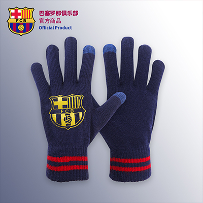 巴塞罗那俱乐部官方商品 巴萨新款可触屏手套男女同款球迷 