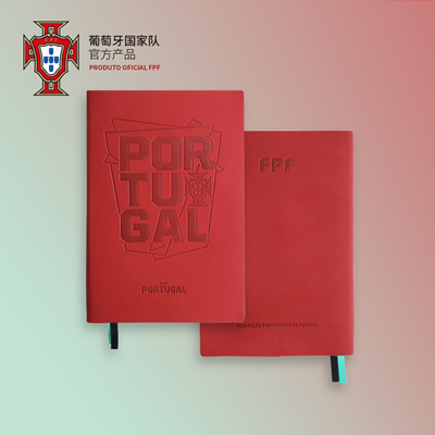 葡萄牙国家队官方商品 C罗足球迷新款笔记本 红色软皮记事手账本