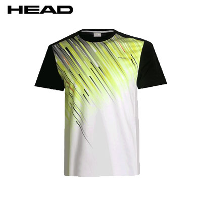 HEAD海德网球服 SUMMER系列男士网球运动T恤圆领上衣舒适透气吸汗 H811159 迷彩黄