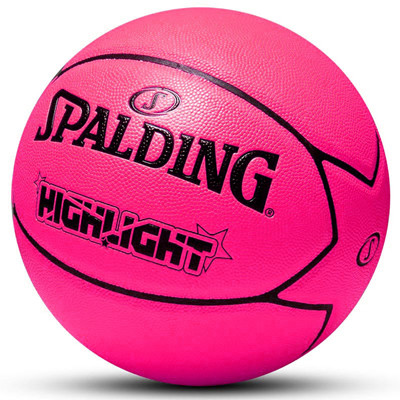 斯伯丁蓝球Highlight猛男粉室内室外PU篮球77-363Y 7号球（标准）