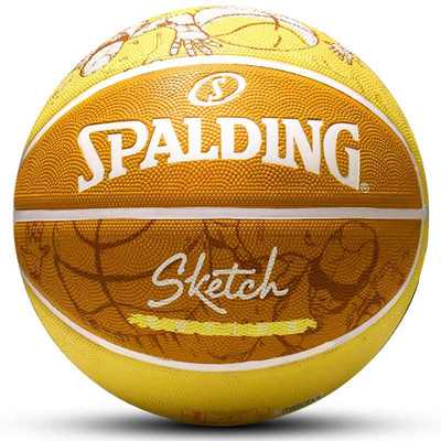 斯伯丁七号成人比赛脑膜水泥地涂鸦街头黄色篮球 84-450Y
