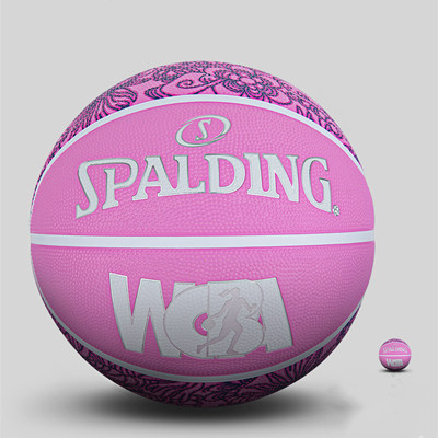 斯伯丁篮球WCBA联赛橡胶球室外女生专用6号篮球 84-446Y