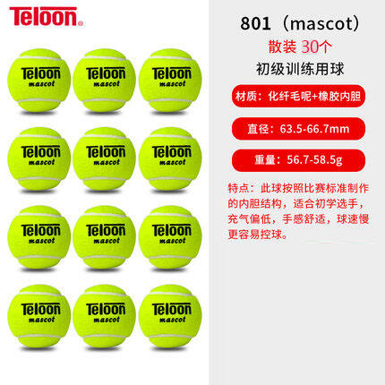 天龙TELOON网球 天龙801  耐磨专业训练球  30粒装