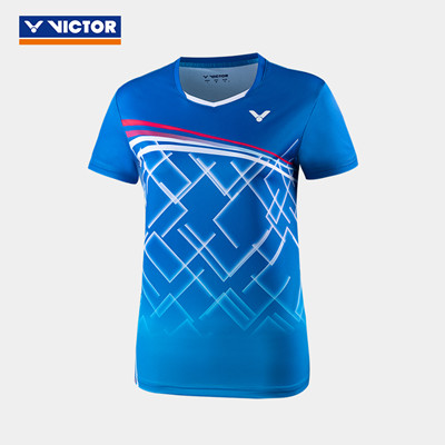 威克多VICTOR羽毛球服 T-21005 女款 帝蓝 速干 圆领 比赛服