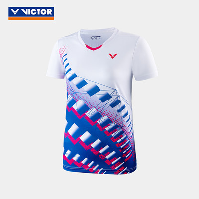 威克多VICTOR羽毛球服  T-21008 女款 漂白 圆领 速干比赛服