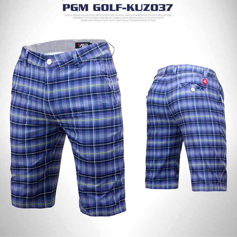PGM 高尔夫男士格子短裤 紫色 KUZ037
