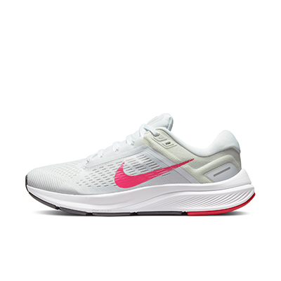 Nike耐克官方AIR ZOOM STRUCTURE 24女子跑步鞋情侣款 DA8570-103 白/深粉