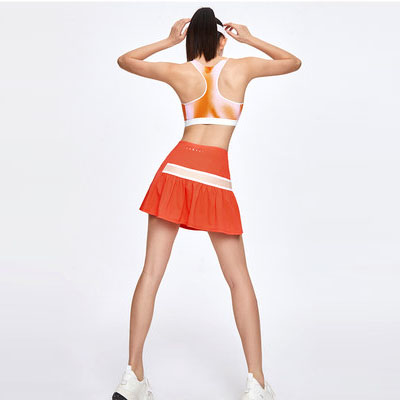 粒子狂热网球裙 （何超莲同款）PF女士高腰运动短裙网球高尔夫半身裙 PSS71302 橙粉色