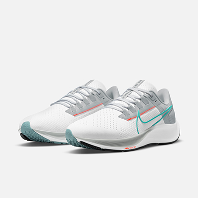 Nike耐克官方 AIR ZOOM PEGASUS 38 女子跑步鞋 CW7358-105 白色/蓝 