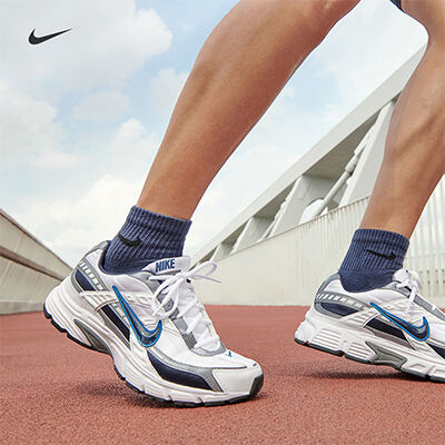 Nike耐克官方男子跑步鞋老爹鞋缓震部分皮面运动支撑老爹鞋 394055-101 白/黑