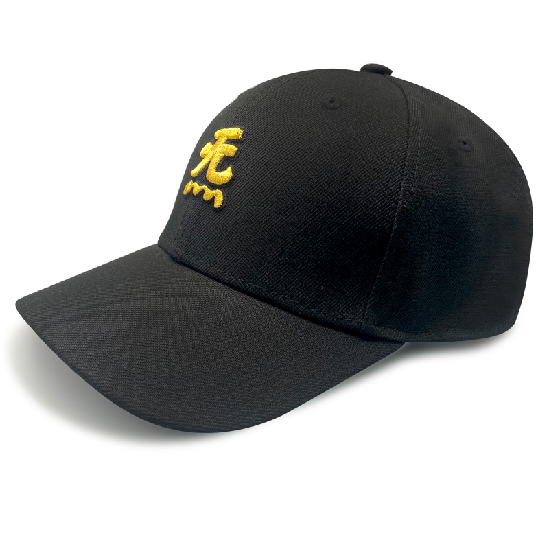 GC岗措棒球帽弯檐户外运动帽 炁（气）神秘能量系列黑布金标 可调节帽围 男女通用旅行户外帽子