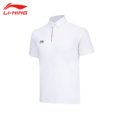 李宁（LI-NING)2022运动时尚舒适透气男子短袖POLO衫 APLS001-1 白色