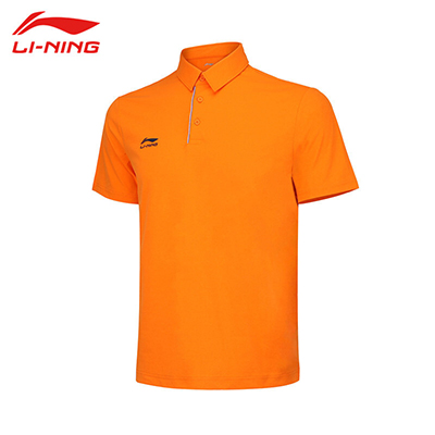 李宁（LI-NING)2022运动时尚舒适透气男子短袖POLO衫 APLS001-3 橙色