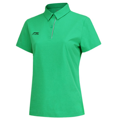 李宁（LI-NING)2022运动时尚舒适透气女子短袖POLO衫 APLS006-2 薄荷绿
