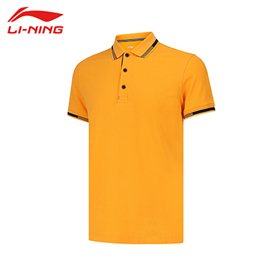 李宁（LI-NING)2022运动时尚舒适透气男子短袖POLO衫 APLS143-3 橙色