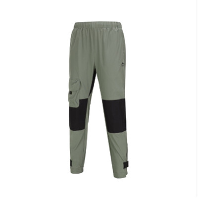 李宁经典版型运动长裤男款 AKXR595-1 灰绿色