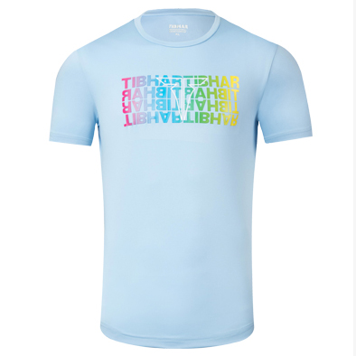 TIBHAR挺拔 乒乓球服男 男女乒乓球运动服速干透气比赛服T恤新款 2020-6 粉蓝