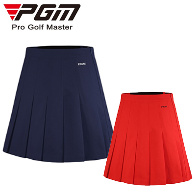 PGM网球裙 高尔夫网球运动短裙百褶裙女士防走光短裤裙 QZ071 红色