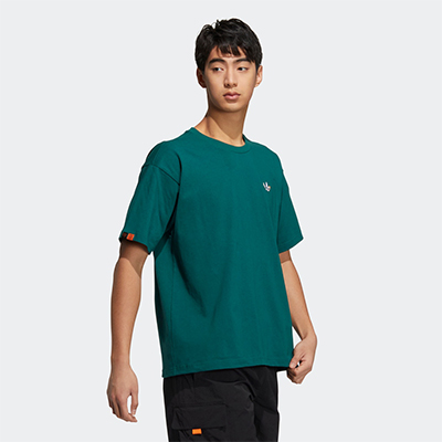 adidas阿迪达斯三叶草男女夏季新款运动短袖T恤 森林绿