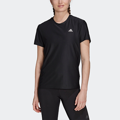adidas阿迪達斯女裝夏季新款跑步運動短袖T恤 黑色