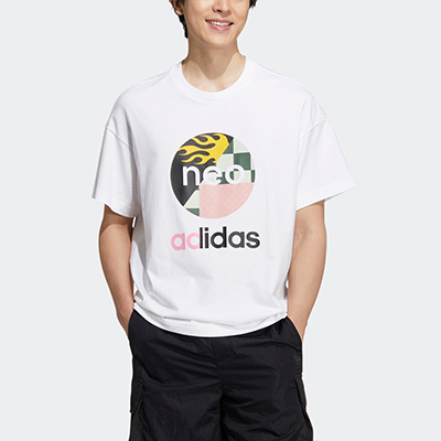 adidas阿迪达斯neo男女夏季新款运动短袖T恤 白色