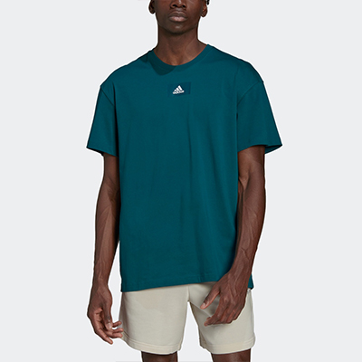 adidas阿迪達斯男裝夏季新款運動短袖T恤 綠色