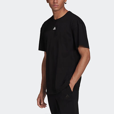 adidas阿迪达斯男装夏季新款运动短袖T恤 黑色