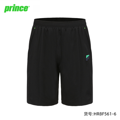 Prince王子网球短裤 运动时尚专业拼色运动服男士针织速干男款运动短裤 HR8F561 黑色