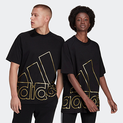 adidas阿迪达斯男女装情侣款夏季运动短袖T恤 黑色