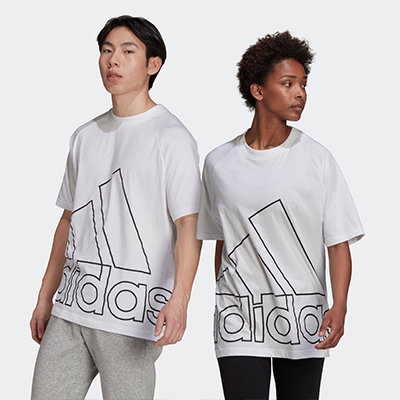 adidas阿迪达斯男女装情侣款夏季运动短袖T恤 白色