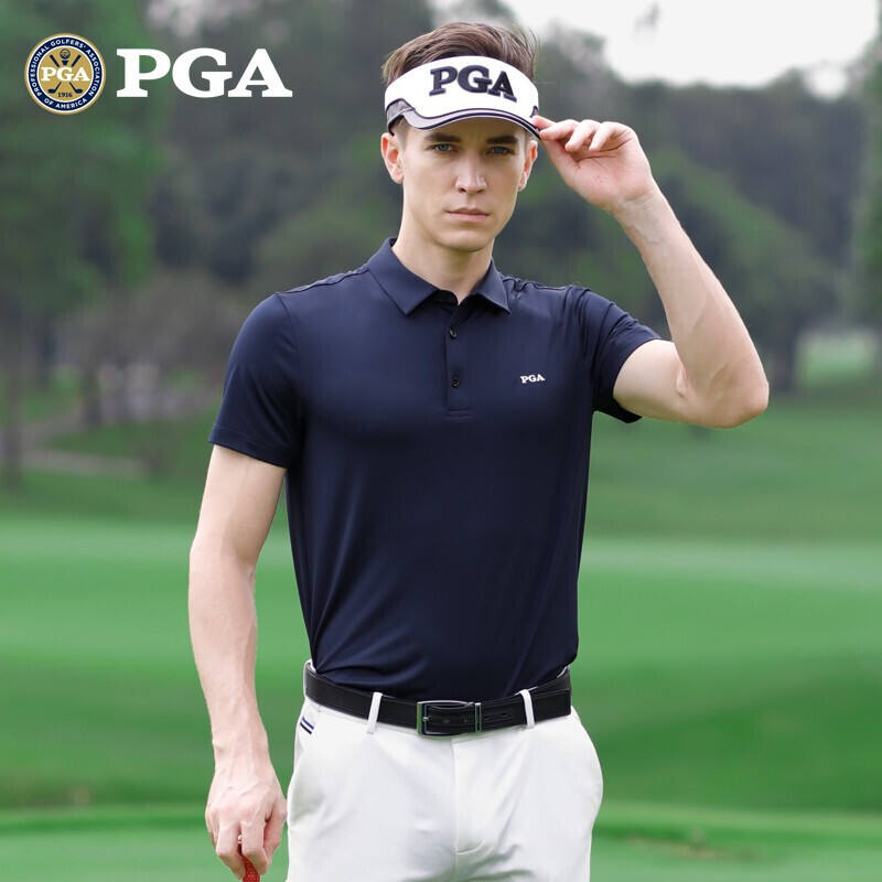 PGA 新品 高尔夫男士短袖 夏季运动Polo上衣 PGA 101067 藏青色