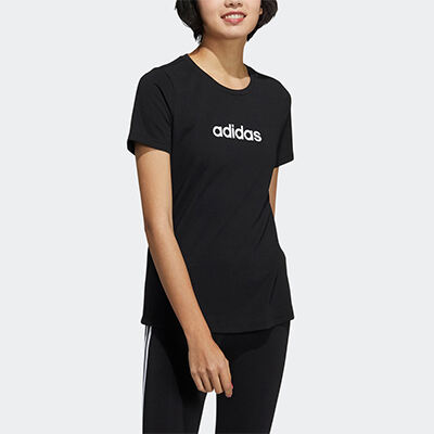 adidas阿迪达斯neo女装夏季居家运动短袖T恤 GS5177 黑色