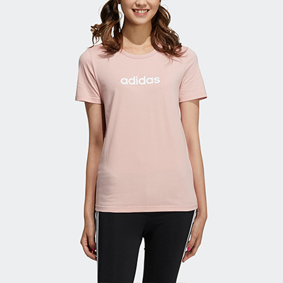 adidas阿迪达斯neo女装夏季居家运动短袖T恤 GS5180 粉色