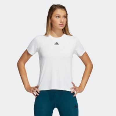 adidas阿迪達斯女裝透氣涼爽干爽運動健身短袖T恤 H20748 白色