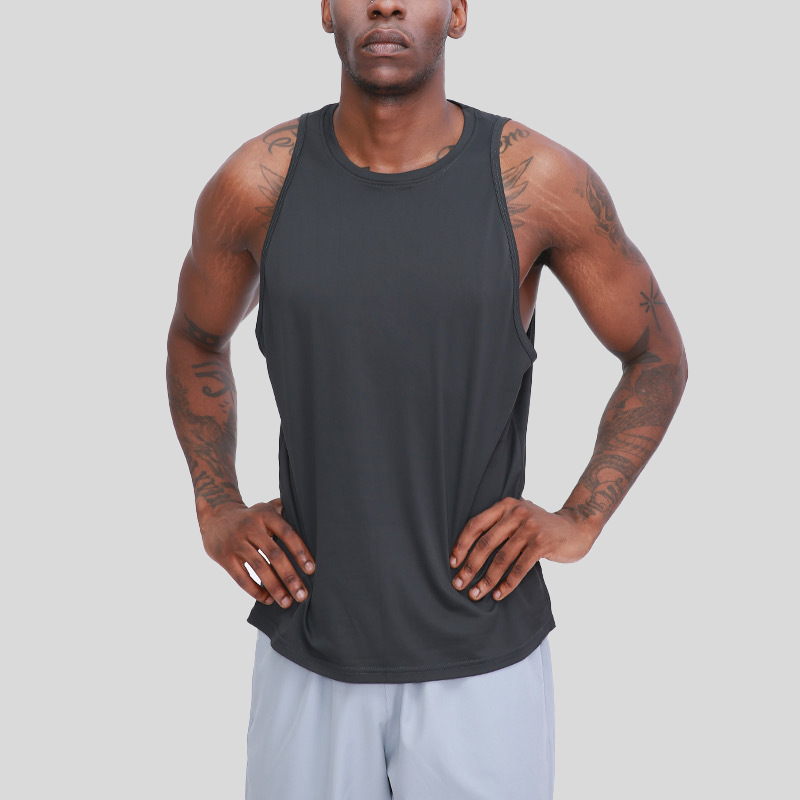 UABRAV安步威 男士健身无袖背心 跑步运动篮球背心 威90 灰色