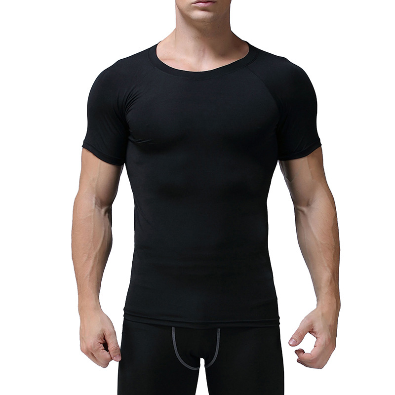 UABRAV安步威 男士健身紧身T恤 夏季运动上衣 威04 黑色