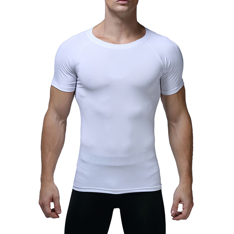 UABRAV安步威 男士健身紧身T恤 夏季运动上衣 威04 白色