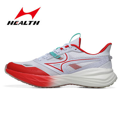 海尔斯竞速跑鞋男女学生体测中高考比赛训练鞋千米竞速跑步鞋 KMRUN 红白色