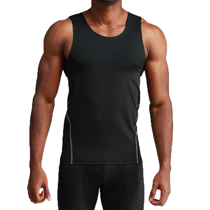 UABRAV安步威 男士健身运动背心 跑步户外训练无袖上衣 01 黑色