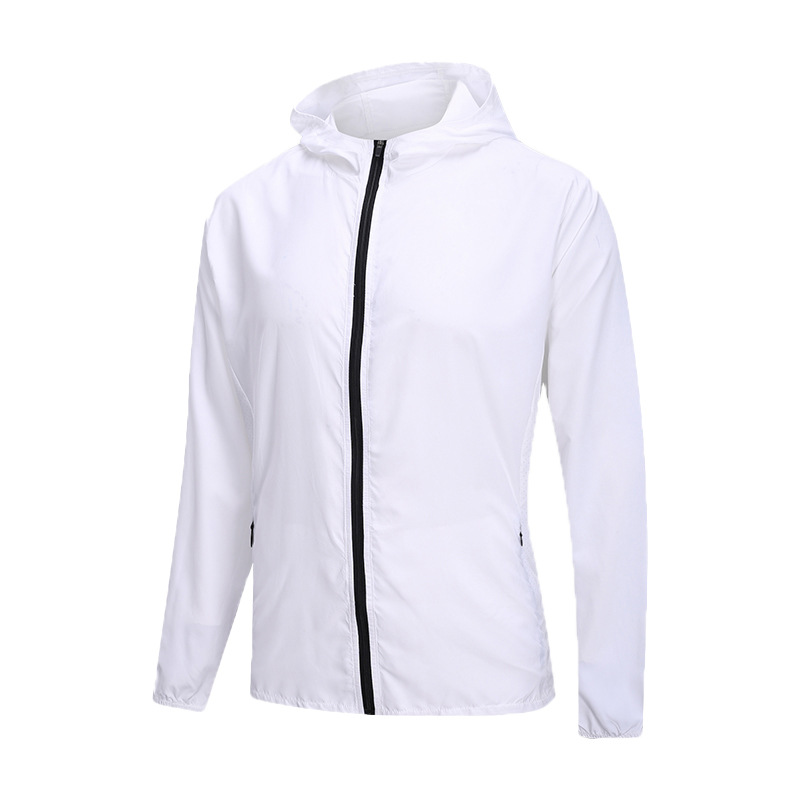 UABRAV安步威 男士健身外套 防晒速干透气跑步运动外套 58 白色