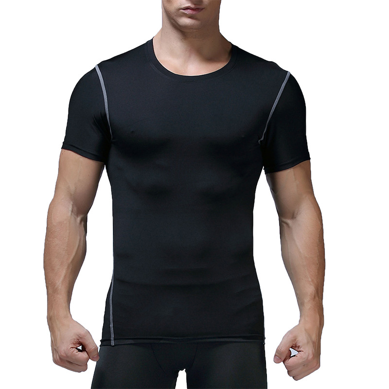 UABRAV安步威 男士健身紧身短袖 跑步运动T恤 威03 黑色